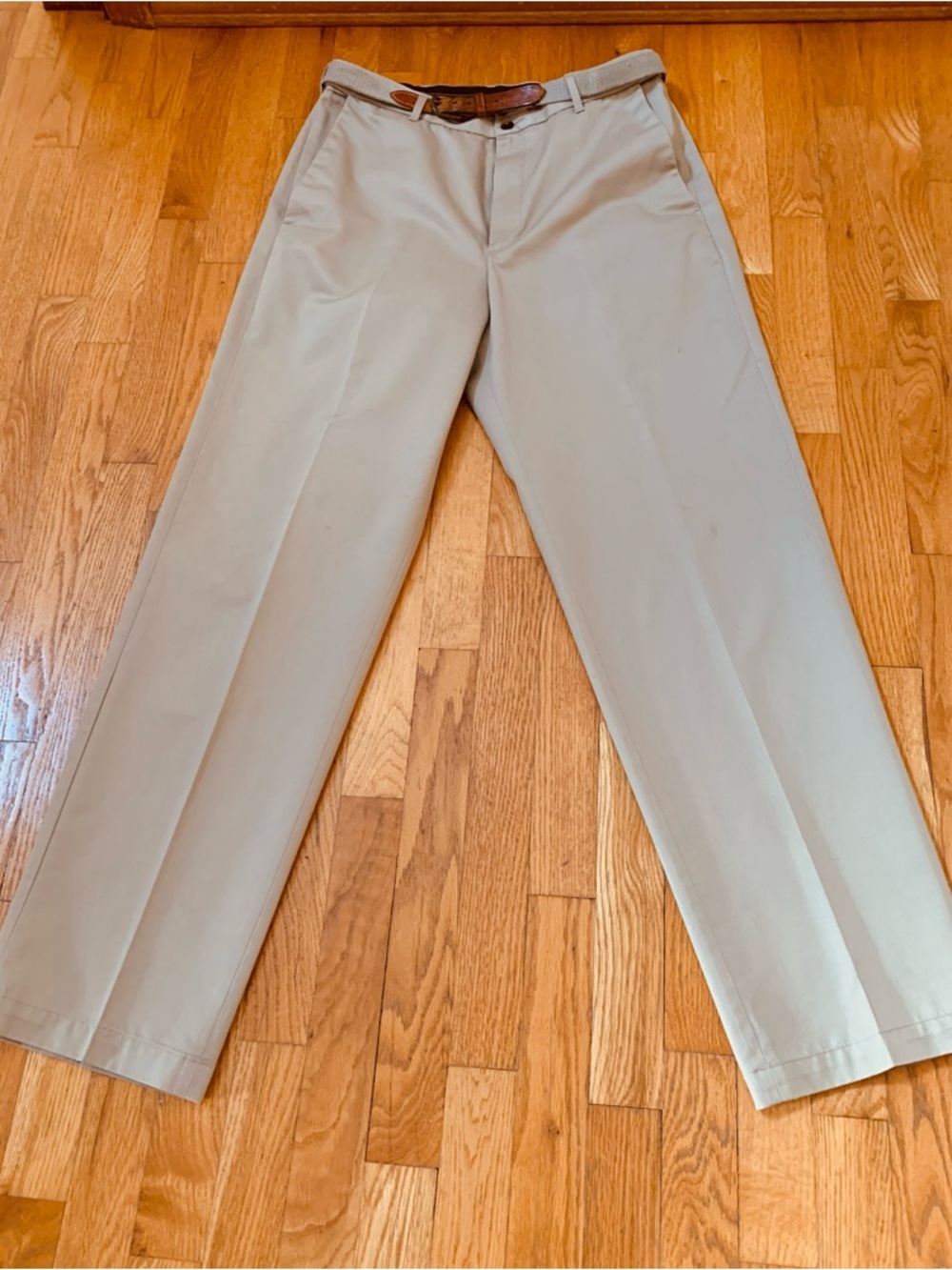 Men’s Haggar "Select" No-Iron 100% Cotton pants (size 32x32, WPL386) Tan w Belt